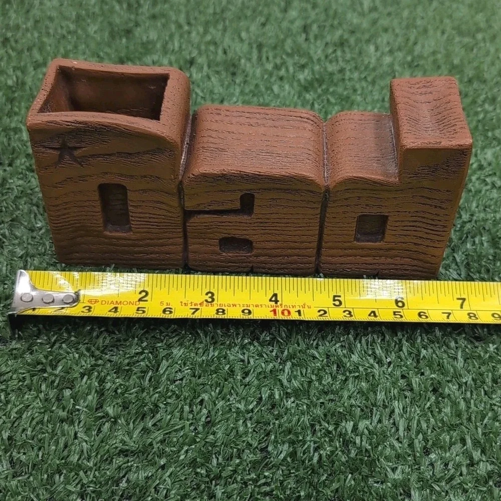 VTG Dad Pen‎ Holder Wood Resin Sculpture Father's Day Gift